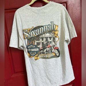 VTG 1995 Harley Davidson Savannah L tee shirt men’s Hanes Beefy Tee 90’s
